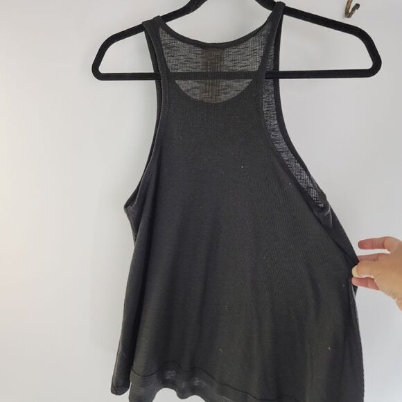 Freepeople black loose fit ribbed tank - Picture 3 of 5